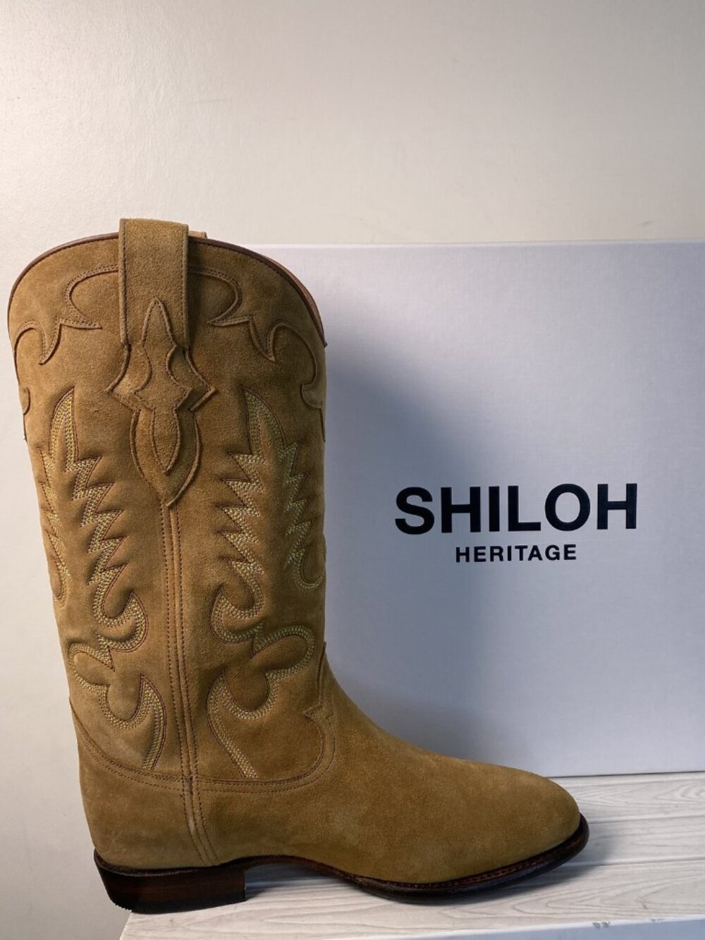 Shiloh Heritage Unisex Size US M5 W6 EU 36 Midnight Tan Suede Western Boots